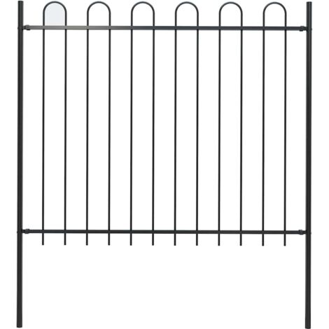 Gartenzaun BOXTEL mit Bügelaufsatz Stahl 181 x 150 cm Schwarz