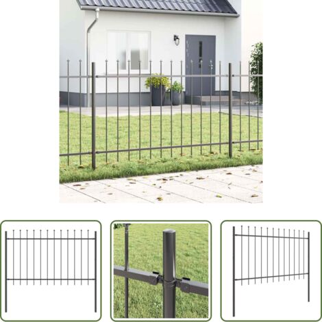 Gartenzaun Grau - Gartenzaun Grau 1,7 x 1,2 m Pulverbeschichteter Stahl