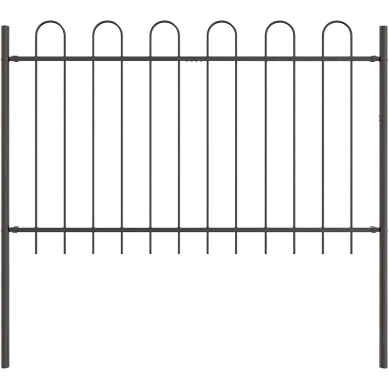 Vidaxl - Gartenzaun Grau 1.7 X 1.2 M Pulverbeschichteter Stahl