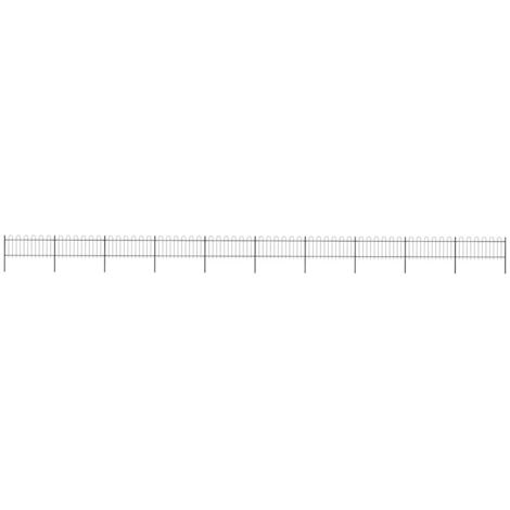 Gartenzaun mit Rundbogen Stahl 1781,5 x 80 cm Schwarz