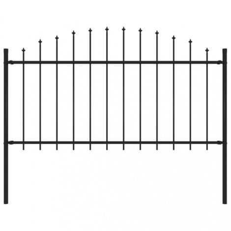 Gartenzaun mit Speerspitze Stahl 181 x 150 cm Schwarz vidaXL
