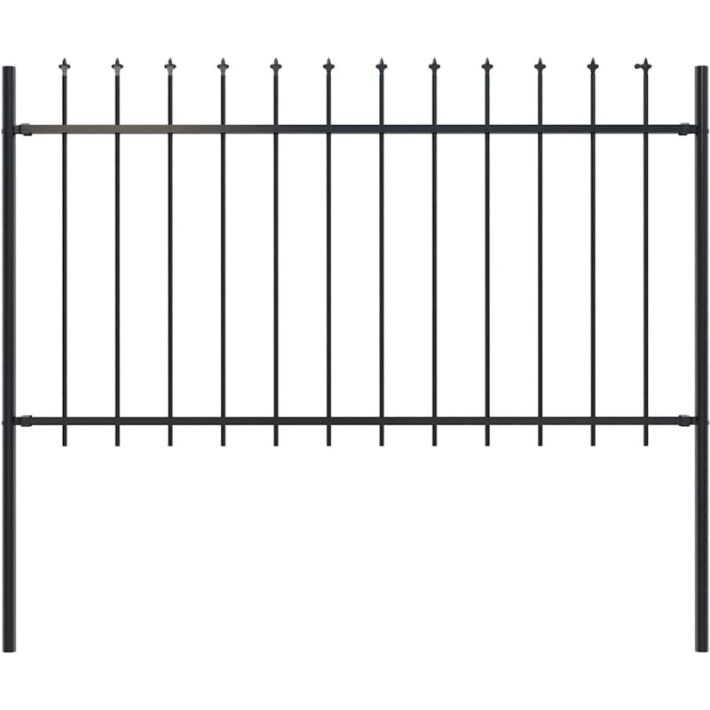 Vidaxl - Gartenzaun Mit Speerspitze Stahl 181 X 100 Cm Schwarz