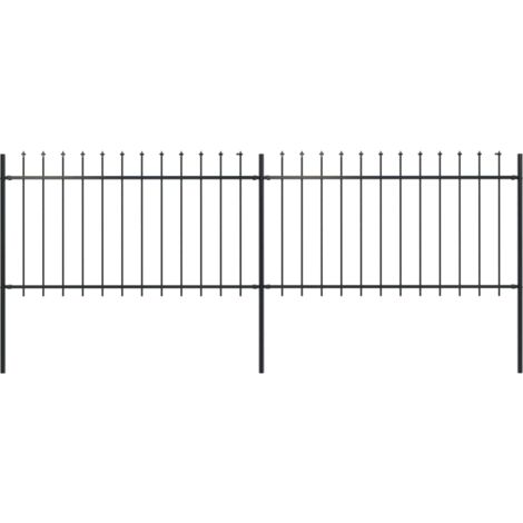 Gartenzaun mit Speerspitzen Stahl 3,4 x 1 m Schwarz CFW665564