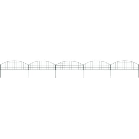 Gartenzaun Set Konvex 77,3x26 cm Grün