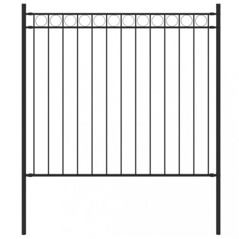 Gartenzaun Stahl 1,7x0,8 m Schwarz