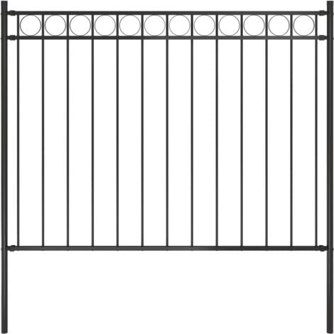 Gartenzaun Stahl 1,7x1 m Schwarz vidaXL973388