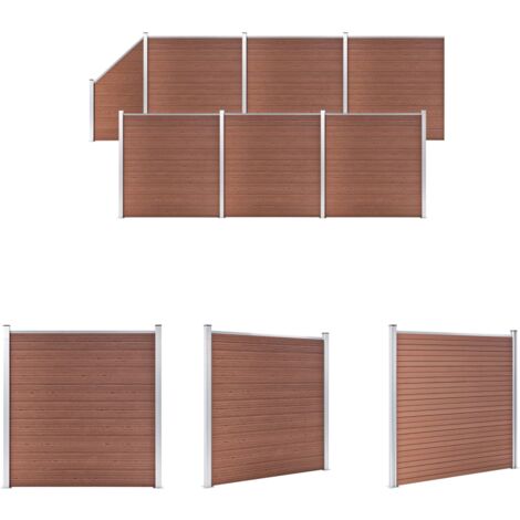 Gartenzaun - vidaXL WPC Zaun-Set 6 Quadrate + 1 Schräge 1138x186 cm Braun - Hofszaun