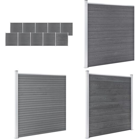 Gartenzaun WPC 1737x186 cm Grau - Gartenzaun - WPC Zaun - Holz-Kunststoff-Zaun - Grauer Zaun - Freisitzabgrenzung - Home & Living