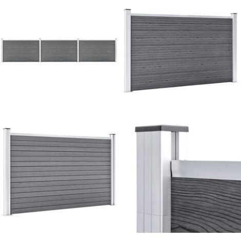 Gartenzaun WPC 526x106 cm Grau - Gartenzaun - WPC Zaun - Holz-Kunststoff-Komposit - Grauer Zaun - Terrasse Zaun - Home & Living