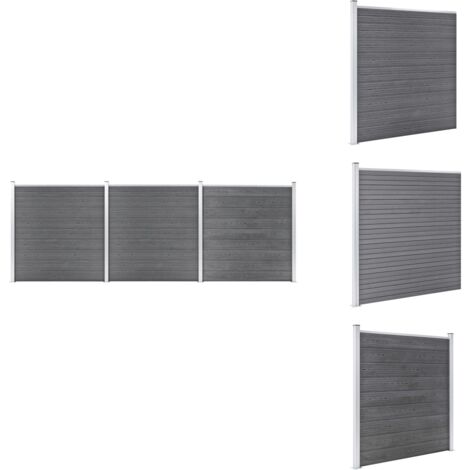 Gartenzaun WPC 526x186 cm Grau - Gartenzaun - WPC Zaun - Grauer Zaun - Terrasse Zaun - Privacy Screen