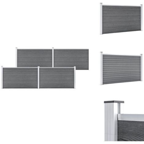 Gartenzaun WPC 699x106 cm Grau - Gartenzaun - WPC Zaun - Holz-Kunststoff-Zaun - Grauer Zaun - Terrasse Zaun