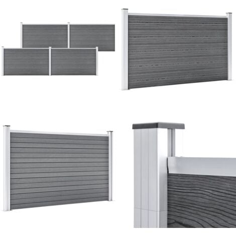 Gartenzaun WPC 699x106 cm Grau - Gartenzaun - WPC Zaun - Holz-Kunststoff-Zaun - Grauer Zaun - Terrasse Zaun - Home & Living
