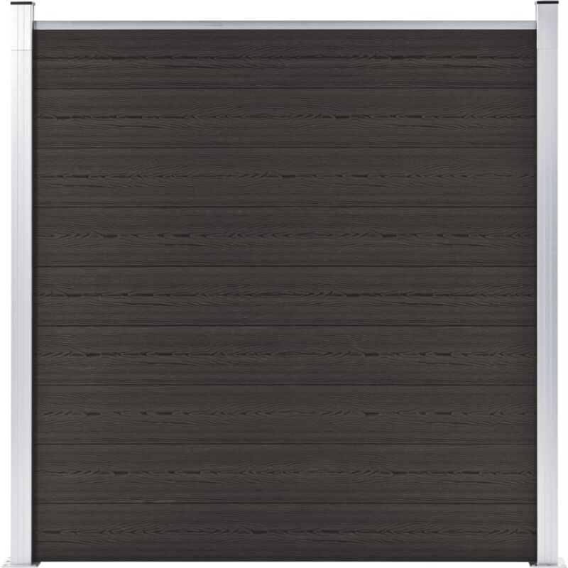 Zaunelement Wpc 180x186 Cm Schwarz - Vidaxl
