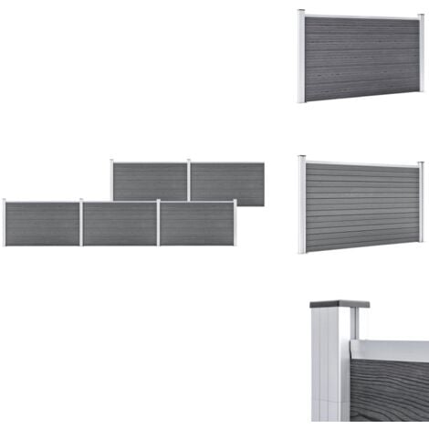 Gartenzaun WPC 872x106 cm Grau - Gartenzaun - WPC Zaun - Holz Kunststoff Zaun - Grauer Zaun - Terrasse Abgrenzung