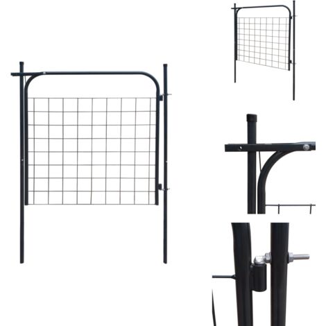 Gartenzauntor 100 x 100 cm Anthrazit - Gartentor - Zaun - Metalltor - Stahltür - Anthrazit