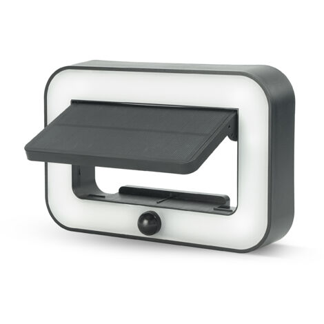 Garza - Aplique de Exterior Solar LED 500lm, 4000K, con Sensor de Movimiento – 3 Modos, IP54, 20h Autonomía, Iluminación Exterior para Jardín y Patio. Instalación en pared.