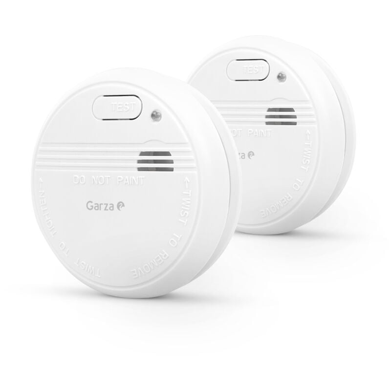 

Garza - Pack de 2 Detectores de Humo para el Hogar. Alarma de Incendios de 85dB, Blanco