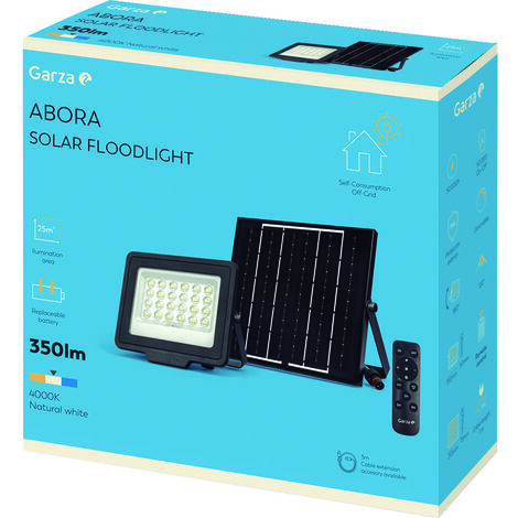 Garza Foco exterior led solar 25M2 Abora 4000K Luz día