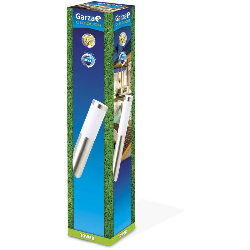 

Garza Lighting Outdoor - Aplique TOWER de pared de exterior y jardín, protección contra el agua y el polvo IP44, casquillo E27, compatible con LED y