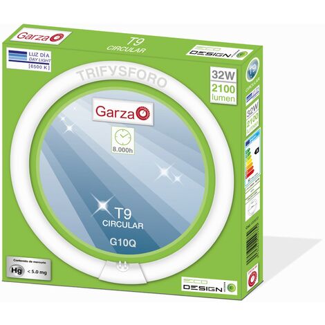 Garza Lighting Pack de 5 - Tubos Fluorescente Circular T9 Trifósforo, 32 W