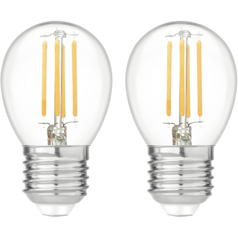 

Garza -Pack 1+1 Bombillas Led de Filamento Decorativa Esférica, Luz fria 5000K, Casquillo E27, 4W 470 lúmenes