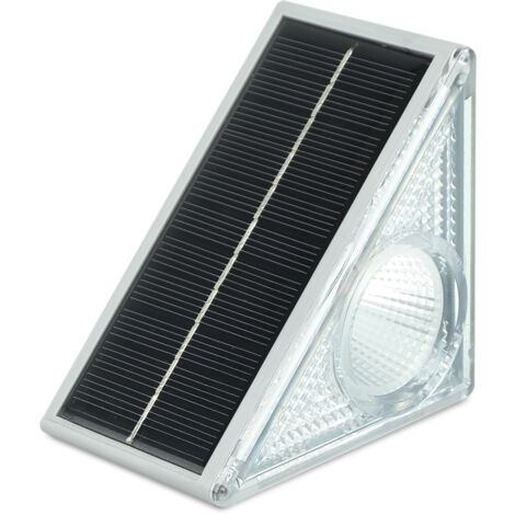 Garza - Pack 6 Luces Solares Triangulares para Escaleras, Iluminación Multicolor , 12h de Autonomía, Sensor Crepuscular, IP65 Impermeable, Fácil Instalación