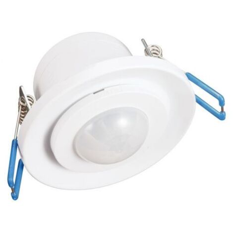 Garza Power - Detector de Movimiento Infrarrojos Empotrable de Techo, Ángulo de Detección 360º, color Blanco
