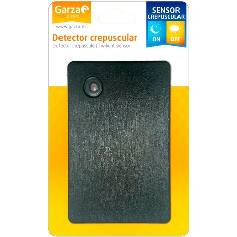 Garza Power - Detector sensor de crepuscular para exterior, color Negro