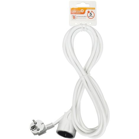 Garza Power - Prolongador de cable de 5 metros, toma Schuko, protección infantil