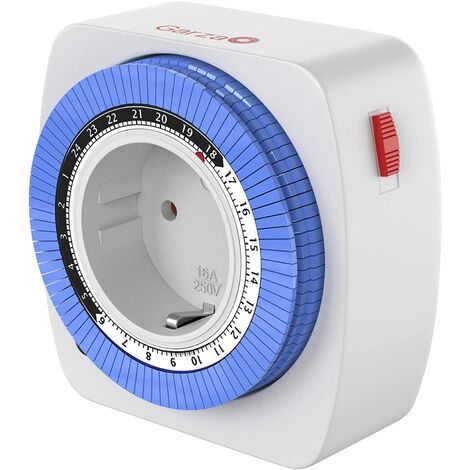 Garza 400603 Temporizador analógico mini, Blanco - Azul