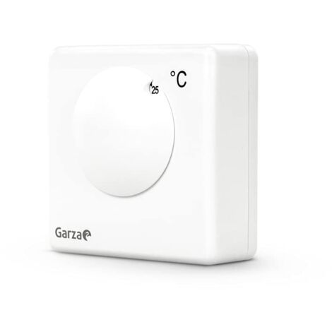 Garza Power – Termostato analogico con ruota manuale, Collegamento 3 fili, colore: bianco