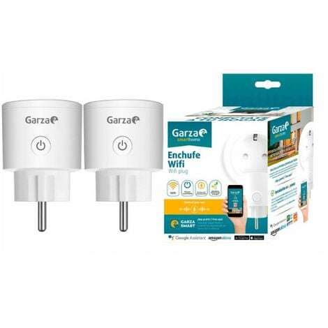 Garza Smarthome - Enchufe wifi inteligente programable compatible con Alexa y Google Home. Enchufe programador temporizador de domótica - Pack 2 unds