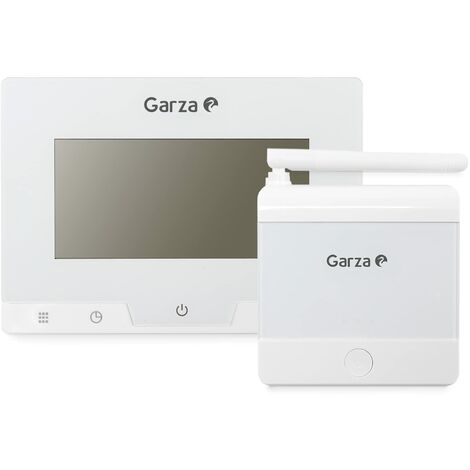 Garza Termostato digitale programmabile wireless per caldaia e riscaldamento, Cronotermostato touch e regolatore di temperatura portatile, Bianco, 20 x 80 x 120 millimetri