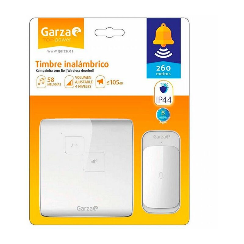 

Garza - Timbre inalámbrico exterior cuadrado 58mel 260m