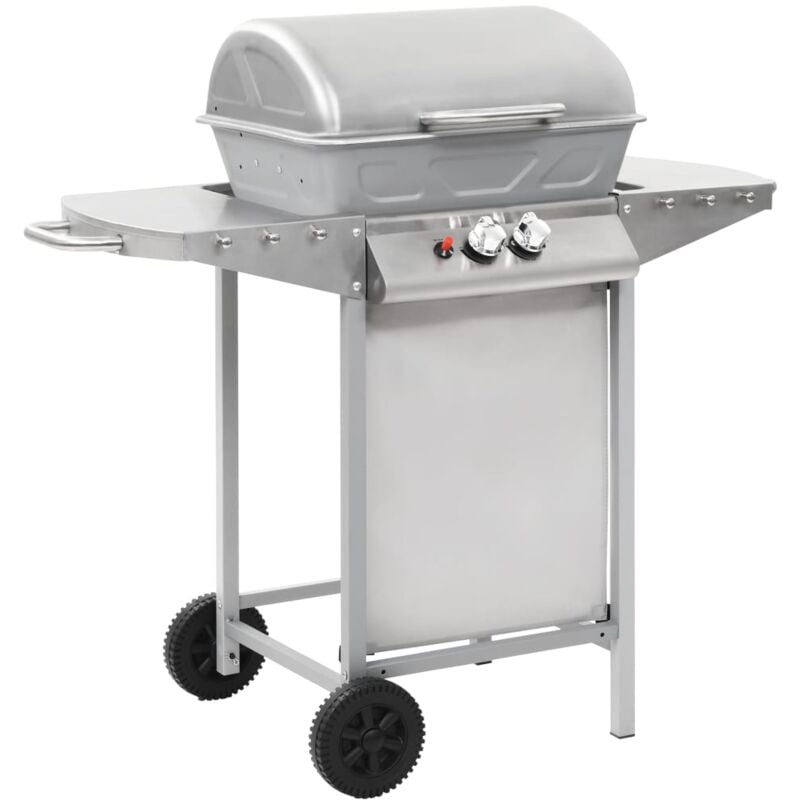 Vidaxl - Gas bbq Grill with 2 Cooking Zones Silver Stainless Steel