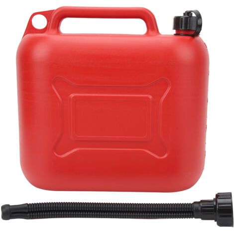 Gas Can 2.6 Gallon 10L Red Flame Retardant ABS Fuel Container with Self Venting Spout for Lawn Mower Chain Saw Yard Tool