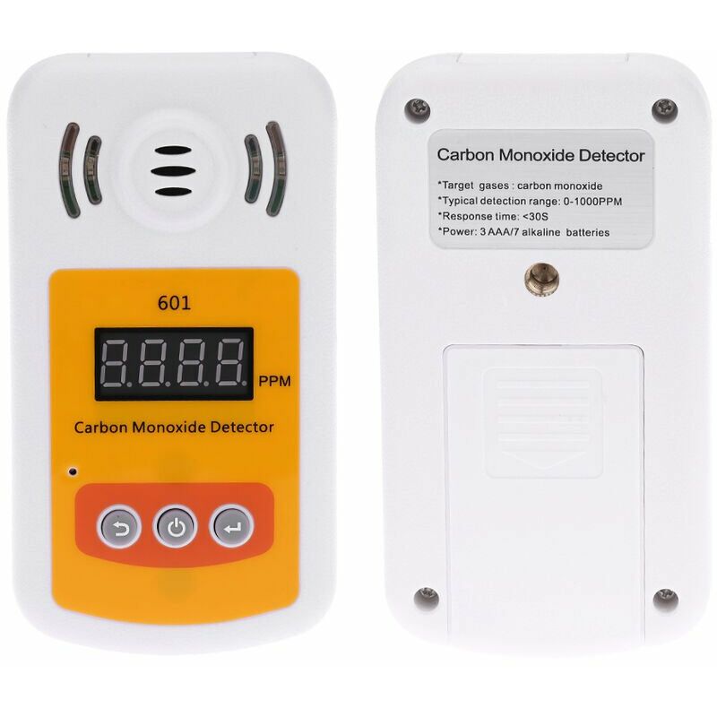 Gas Detector Carbon Monoxide Gas Detector Sound and Light Alarm 601 White Yellow