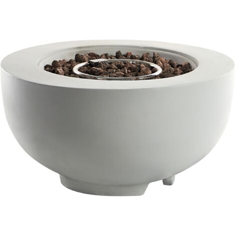 Gas Fire Pit DAISETU Concrete Light Grey
