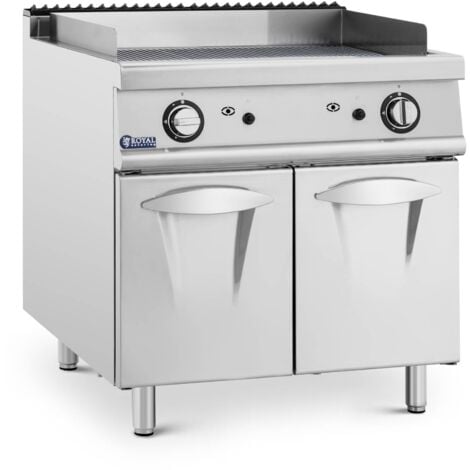 Gas Griddle - 12kW - ribbed - 50-300°C - propane/LPG/natural gas - base cabinet