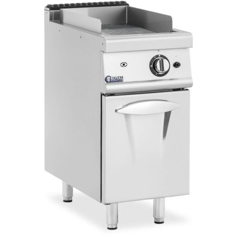 Gas Griddle - 6kW - ribbed - 50-300 °C - propane/LPG/natural gas - base cabinet