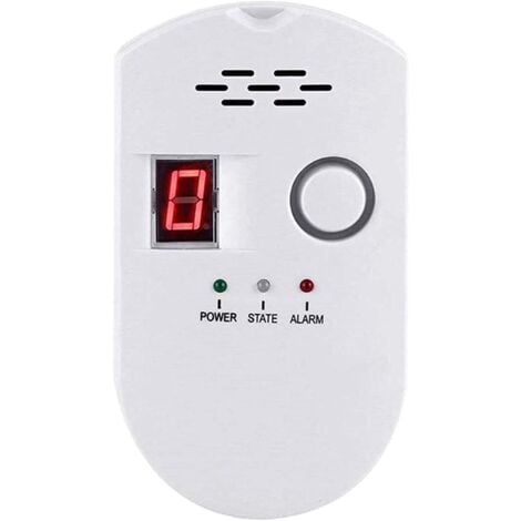 Gasdetektor, LPG/Erdgas/Kohlegas-Lecksucher, Plug-in-Sensormonitor mit akustischem Alarm und LED-Digitalanzeige, brennbares Methan, Propan
