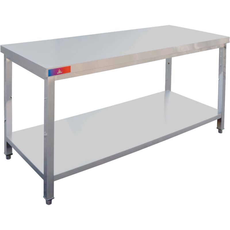 Gasfrit- Mesa de trabajo de acero inoxidable industrial central 1200 x 700 x 850 + 100 mm