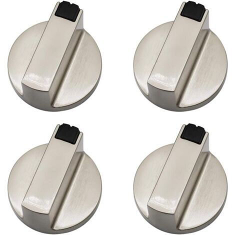 Gasherd-Knopf – Set mit 4 Metall-Bedienknöpfen, 6 mm, für Backofen und Herd