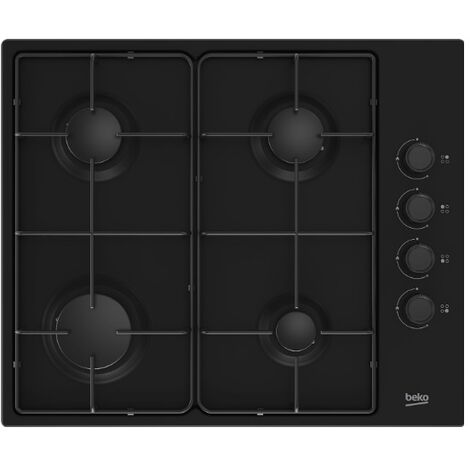 Gaskochfeld 61 cm 4 brenner 7900 w schwarz - Beko - HIGG64123SB
