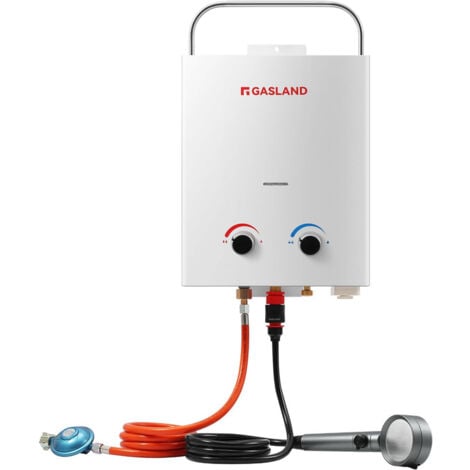 GASLAND AS132-DE Calentador de agua instantáneo a gas 5 L, 50 mbar Calentador de agua a GLP - Para autocaravanas, camping, duchas, lavado de caballos