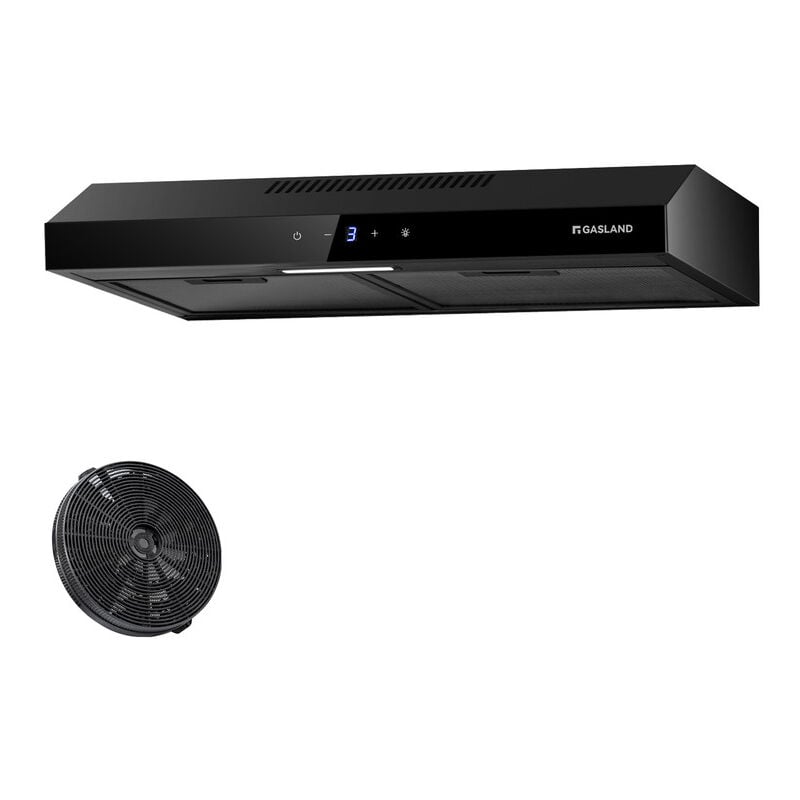 Gasland Chef - gasland Hotte aspirante de 60 cm à Evacuation & recyclage, Hotte casquette silencieuse, 3 niveaux, 1 filtre à charbon - SR60BS - 202