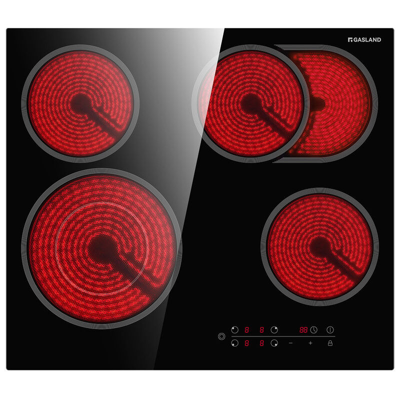 Plaque Induction Gasland Chef CH604BF Commande Tactile 60cm 6600W 4 Foyers Verre C&eacute;ramique Noir