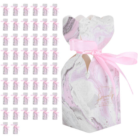 Gastgeschenkboxen für Hochzeiten (50er-Set), Geschenkboxen, Geburtstagsgeschenkboxen mit Schleife