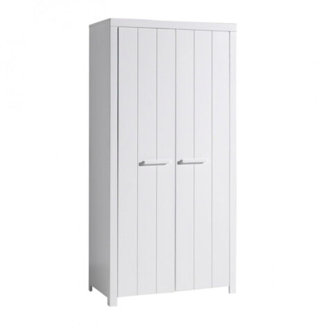 GASTON - Armoire 2 Portes Laqué Blanc