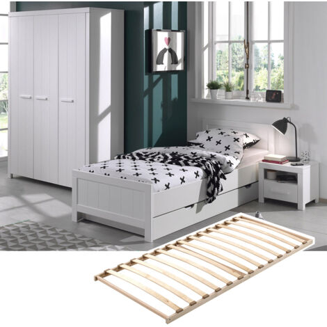 GASTON - Chambre 90x200cm + Sommier + Armoire 3P